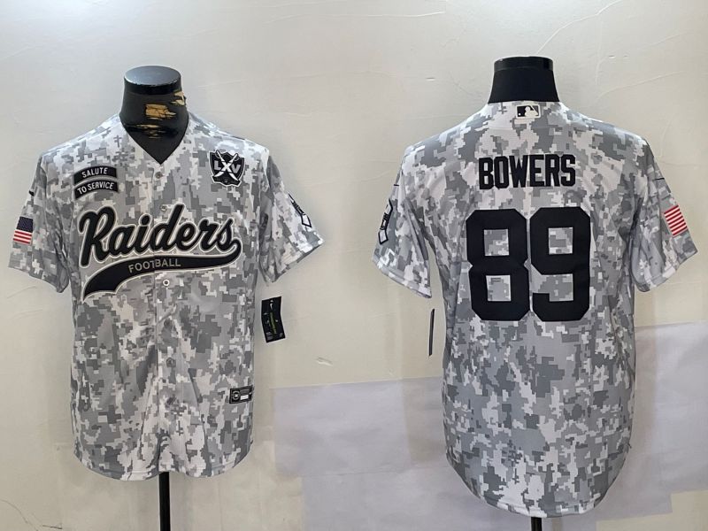 Men Oakland Raiders #89 Bowers Nike Arctic Camo 2024 Salute to Service Limited NFL Jersey style 2->oakland raiders->NFL Jersey